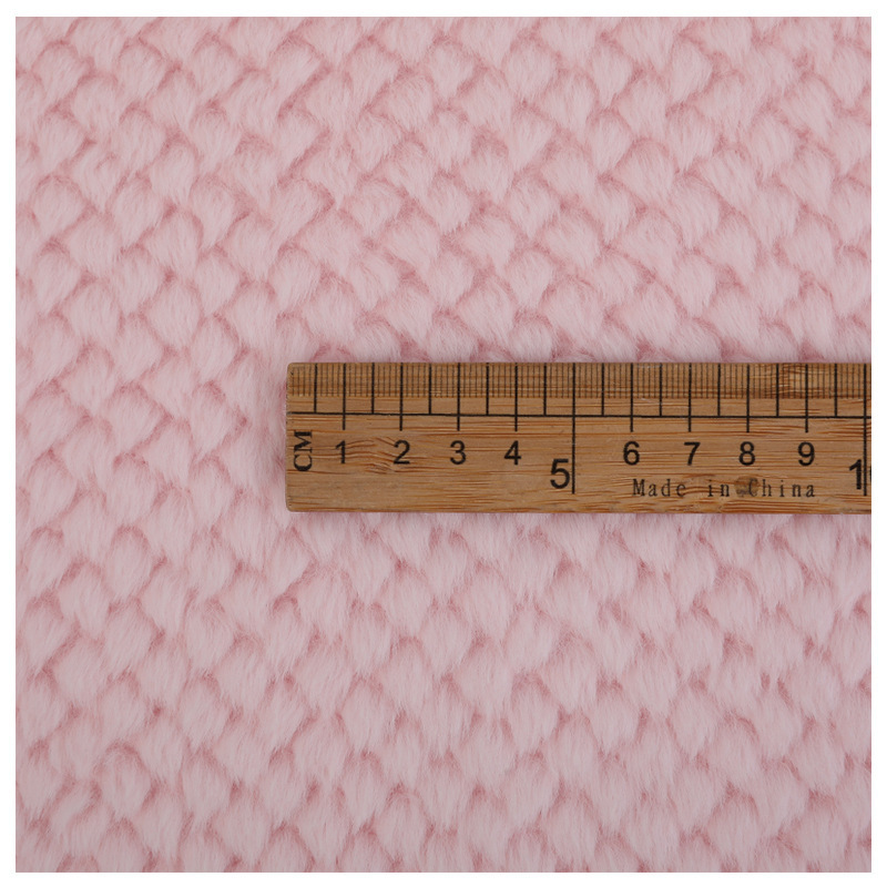 Factory Customized 100% Polyester Knit Jacquard Pineapple Pattern Coral Fleece Fabric Velboa Plush Fabric