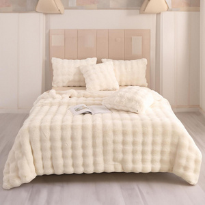 Hot Sale Polyester Wholesales Warm Soft Comfortable Plush Faux Rabbit Fur Fabric For Blankets