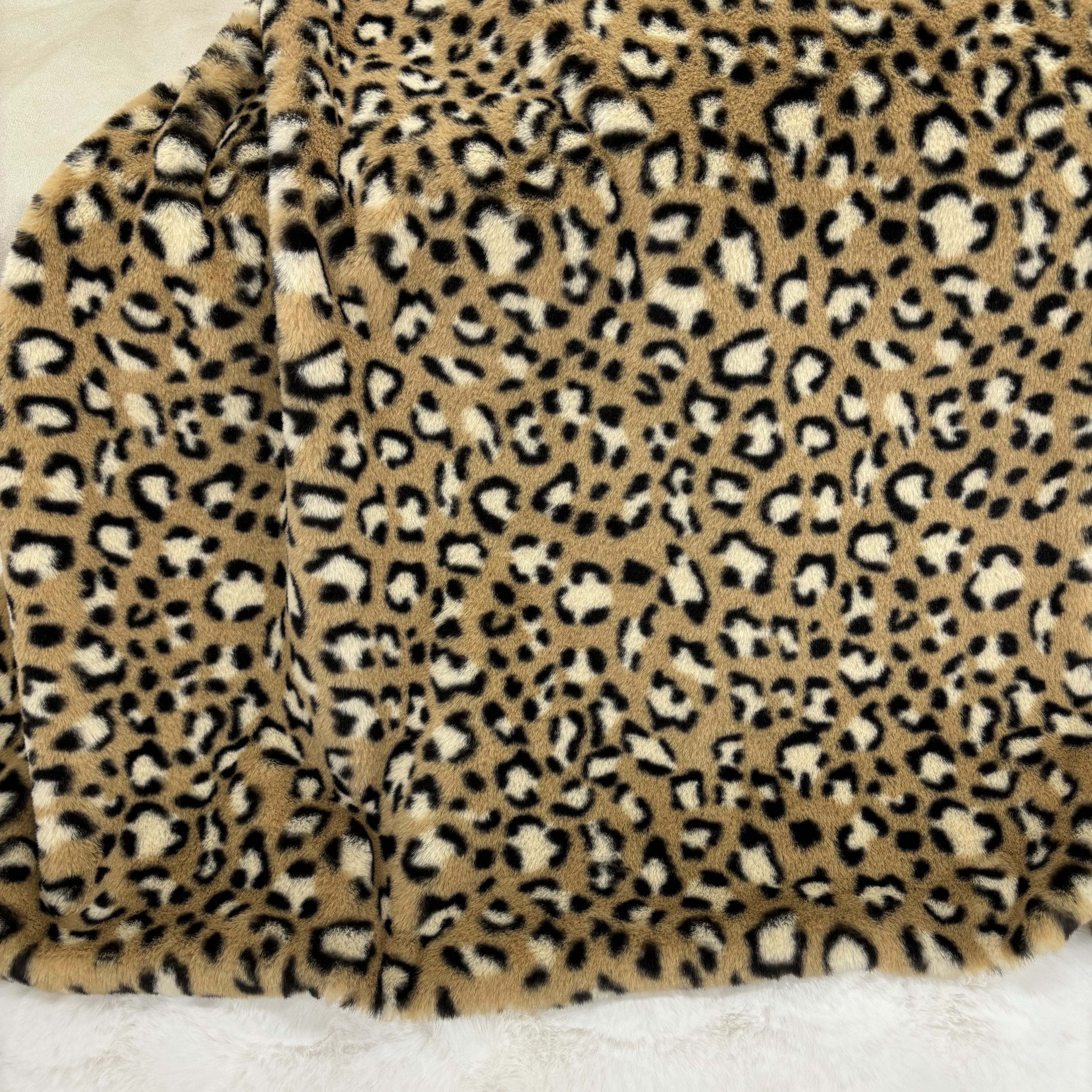 Manufacturers hot sell Leopard dot printing Rabbit Faux Fur Plush Fabric For Toy costume