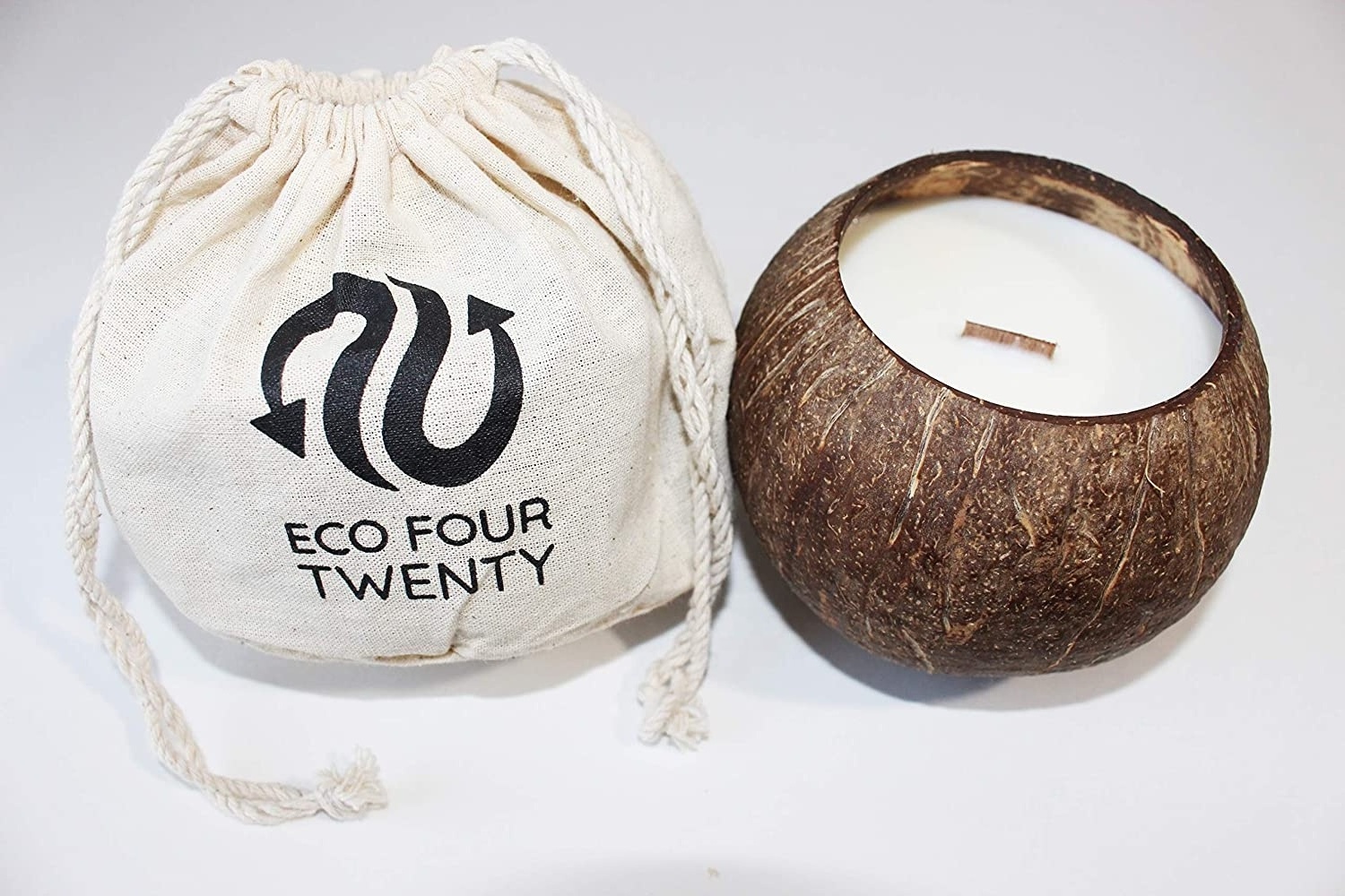 Natural Coconut Candle Scented Candle in Coconut Shell - Eco Friendly Coconut Bowl Candle