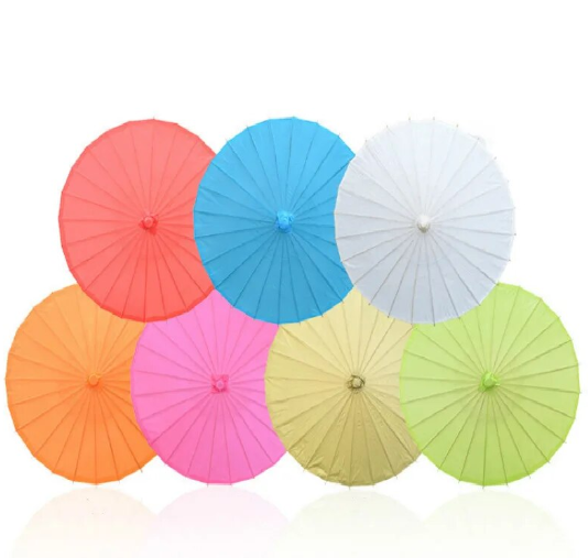 Paper Parasol Wedding Umbrella 60/80cm Chinese Paper Umbrellas Rustic White Umbrella Photography Props for Baby Shower Party