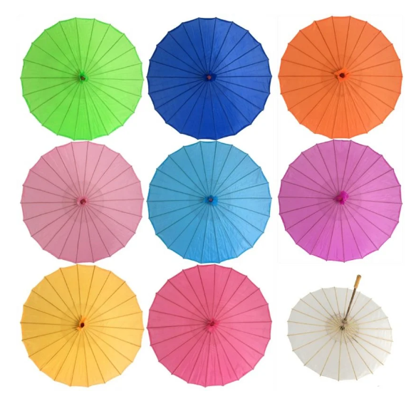 Paper Parasol Wedding Umbrella 60/80cm Chinese Paper Umbrellas Rustic White Umbrella Photography Props for Baby Shower Party