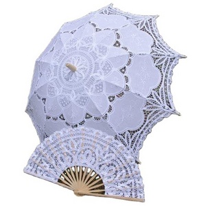 Handmade pure cotton lace embroidery women's parasol Bridal Wedding umbrella