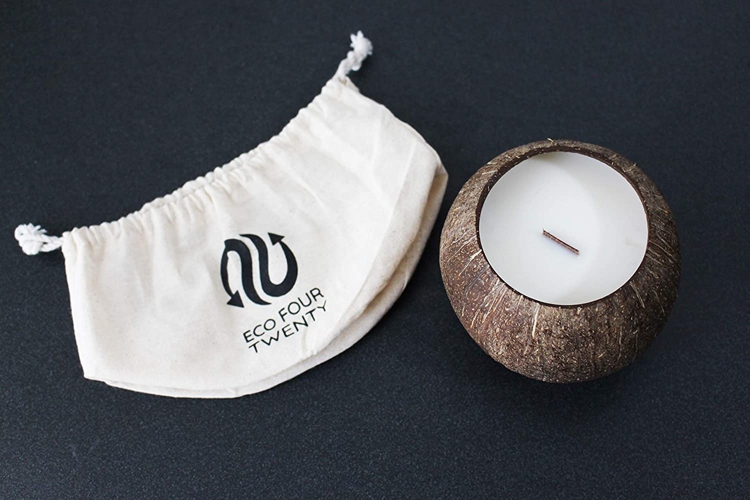 Natural Coconut Candle Scented Candle in Coconut Shell - Eco Friendly Coconut Bowl Candle