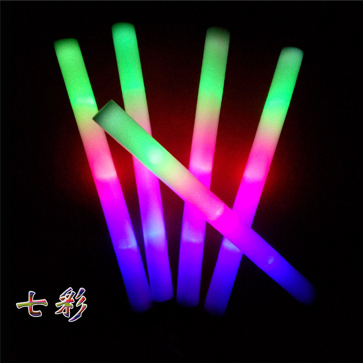 Multi Color Promotional LED Foam Light Stick Glow Glow Stick Lollipop stick with custom logo printing for even