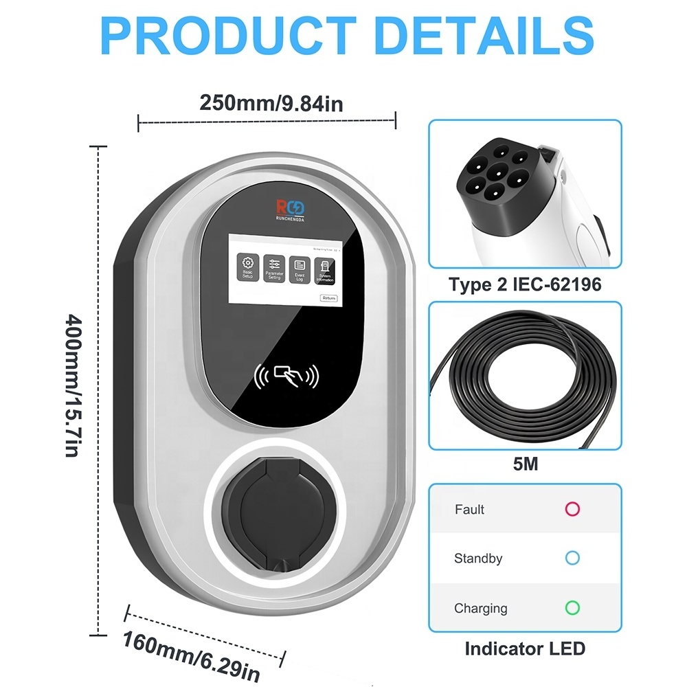 Good Price Home Ac Ev Charger for Electric Car 22kw  Ev Car Charging Stations Electrical  Vehicle Fast Wall Mount Byd Ev Charger