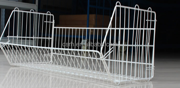 RH-BR02  720*450*1280mm*4 layers   White Color Middle Duty Movable Wire Baskets Stacking Shelf