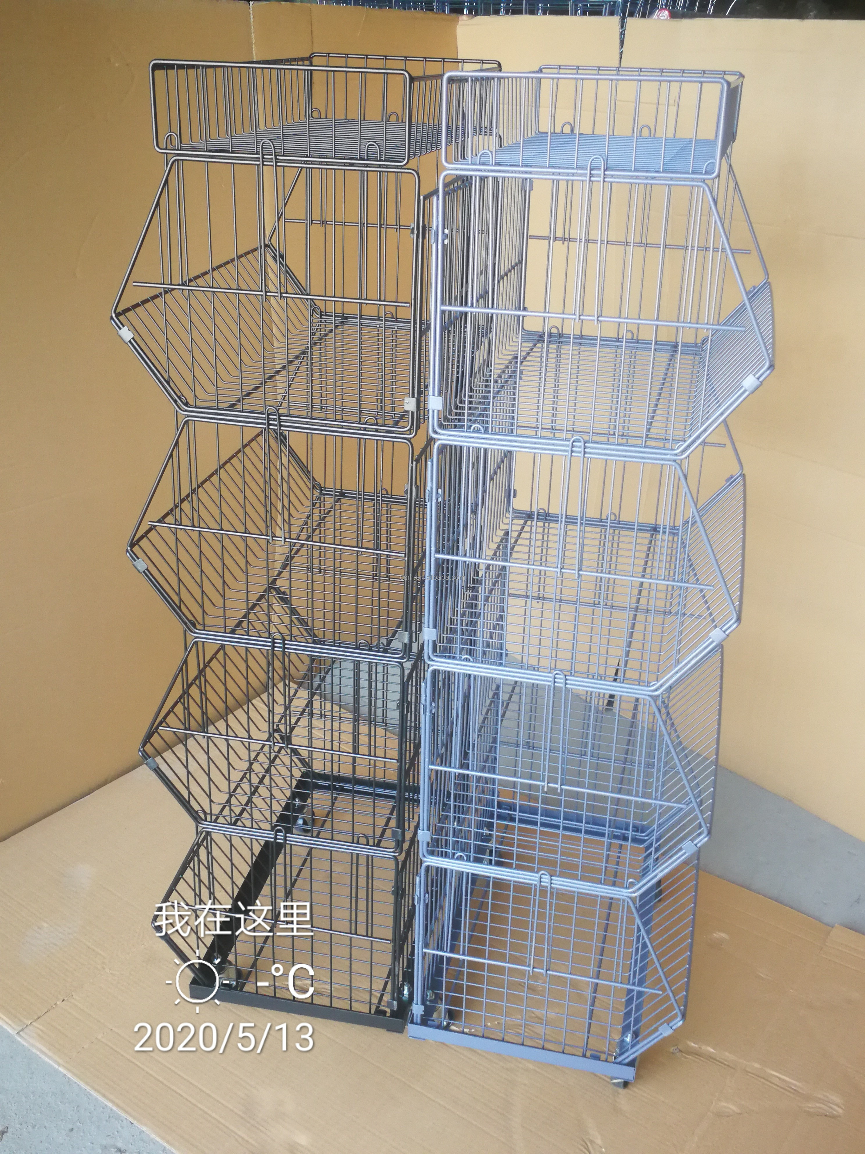 RH-BR460-5   small size rack 460*450*1400mm      5layers small size wire baskets display shelf