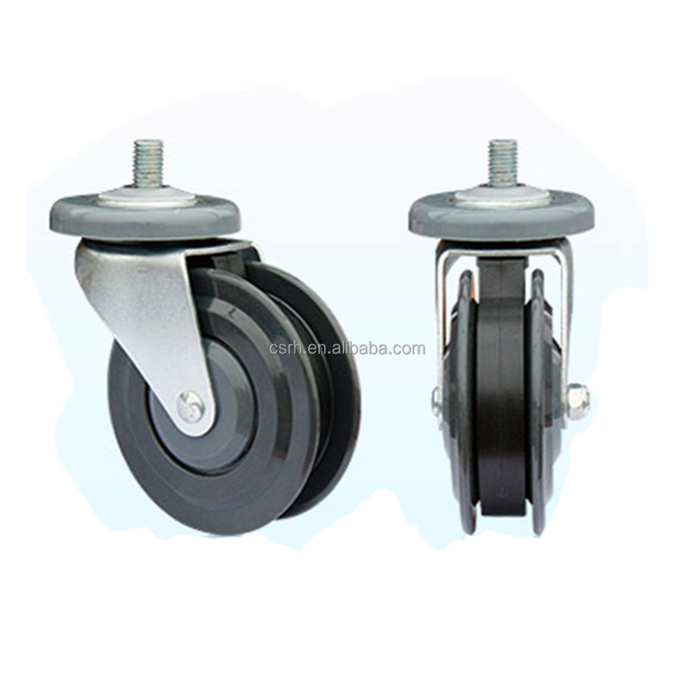 RH-STC4E-02   high quality TPU casters supplier 4'' double elevator wheels Shopping Cart Elevator Wheel