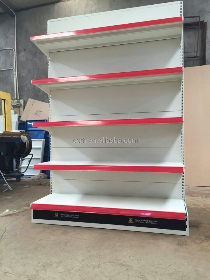 Big Set Shelf Double Layers Plain Panel gondola supermarket shelf