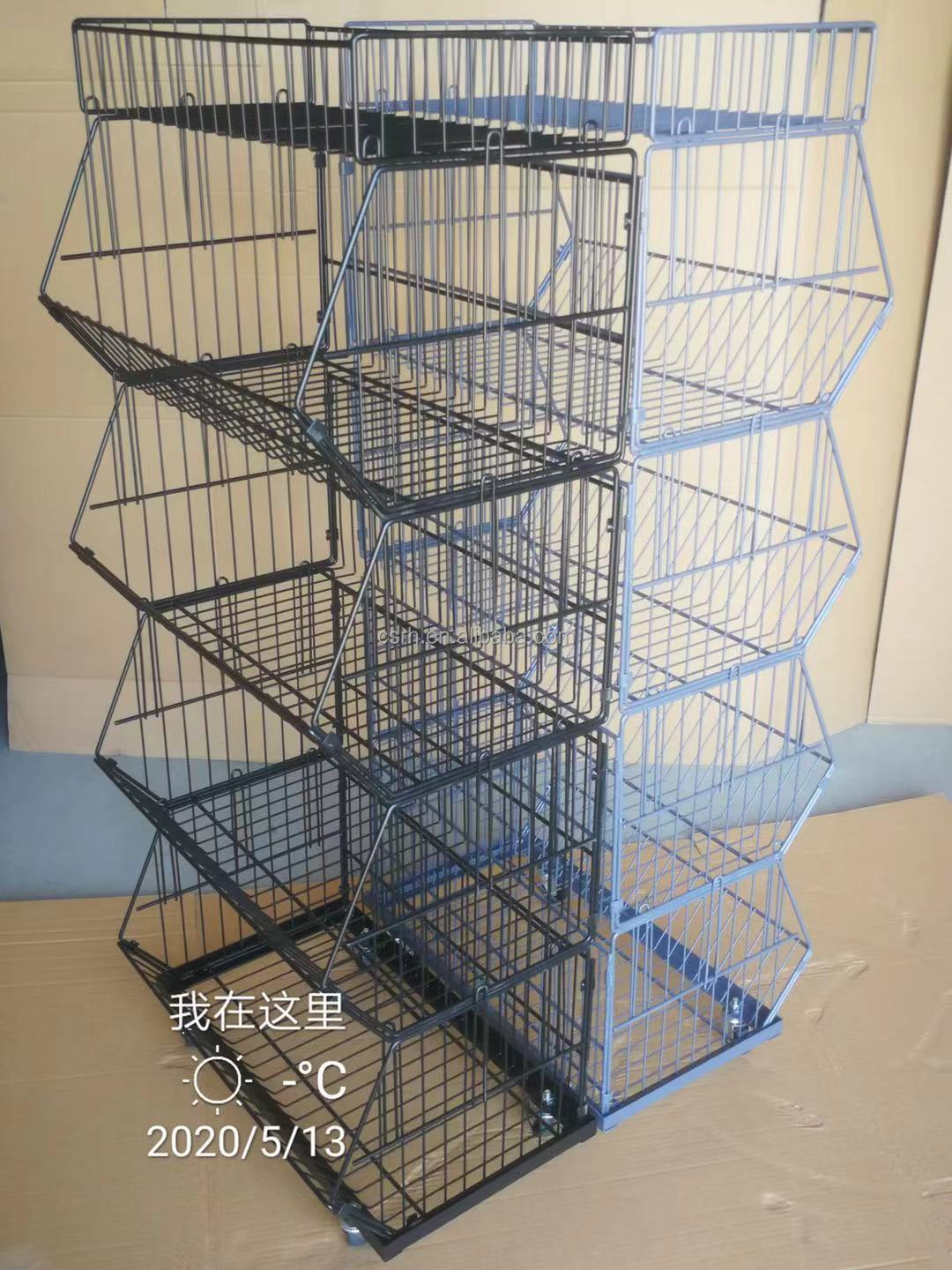 RH-BR460-5   small size rack 460*450*1400mm      5layers small size wire baskets display shelf