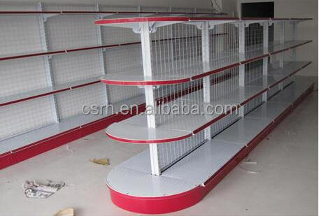 Single Side Wire Mesh Back Panel gondola supermarket shelf