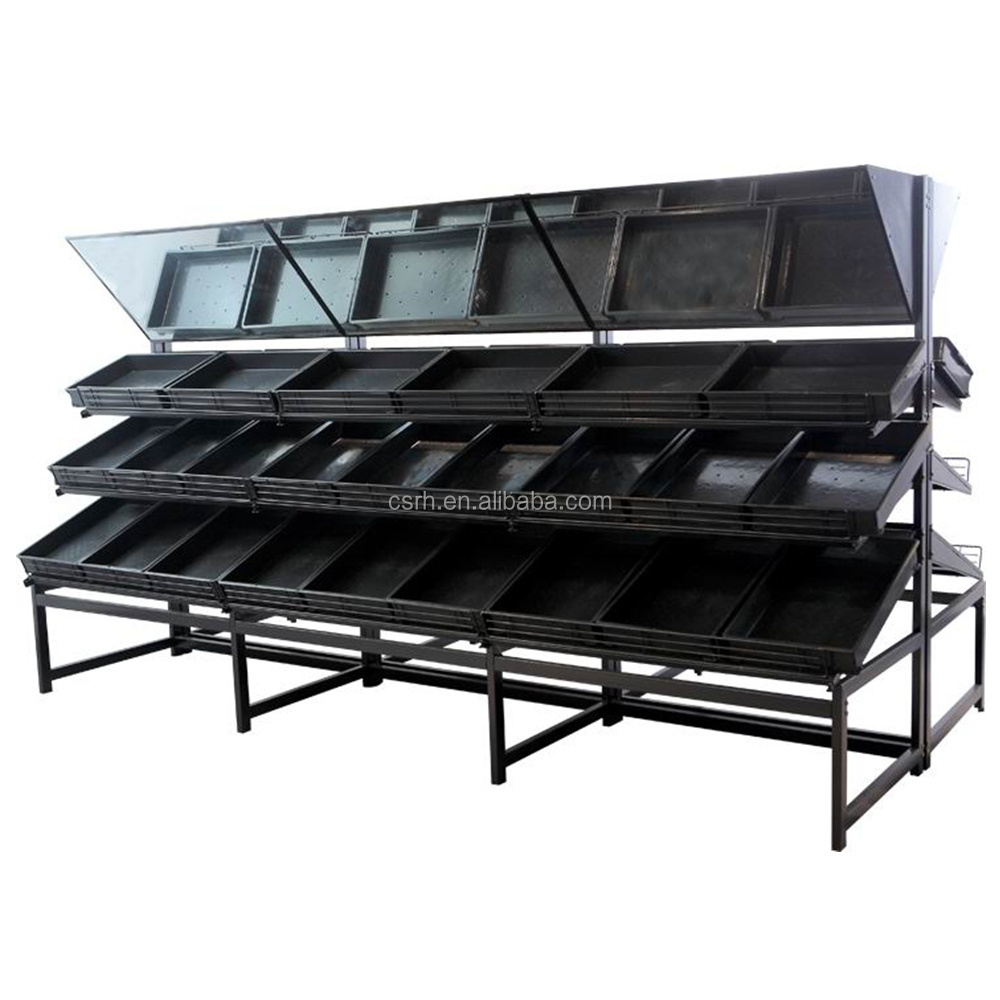 RH-VF-SET-04 3600*2000*2000mm Supermarket Fruit Vegetable Display Rack supermarket display shelves for vegetable