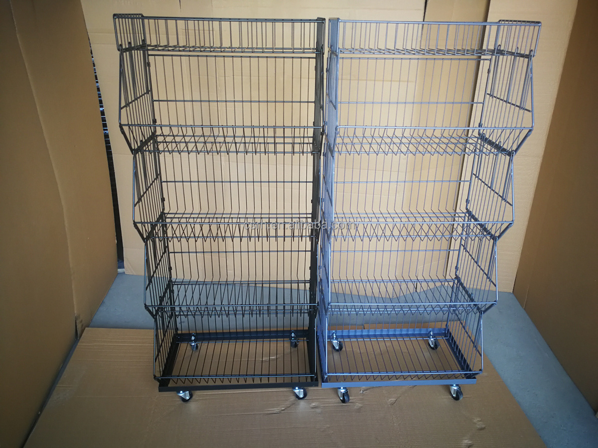 RH-BR460-5   small size rack 460*450*1400mm      5layers small size wire baskets display shelf