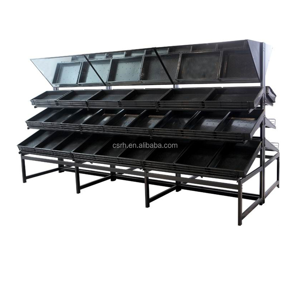 RH-VF-SET-04 3600*2000*2000mm Supermarket Fruit Vegetable Display Rack supermarket display shelves for vegetable