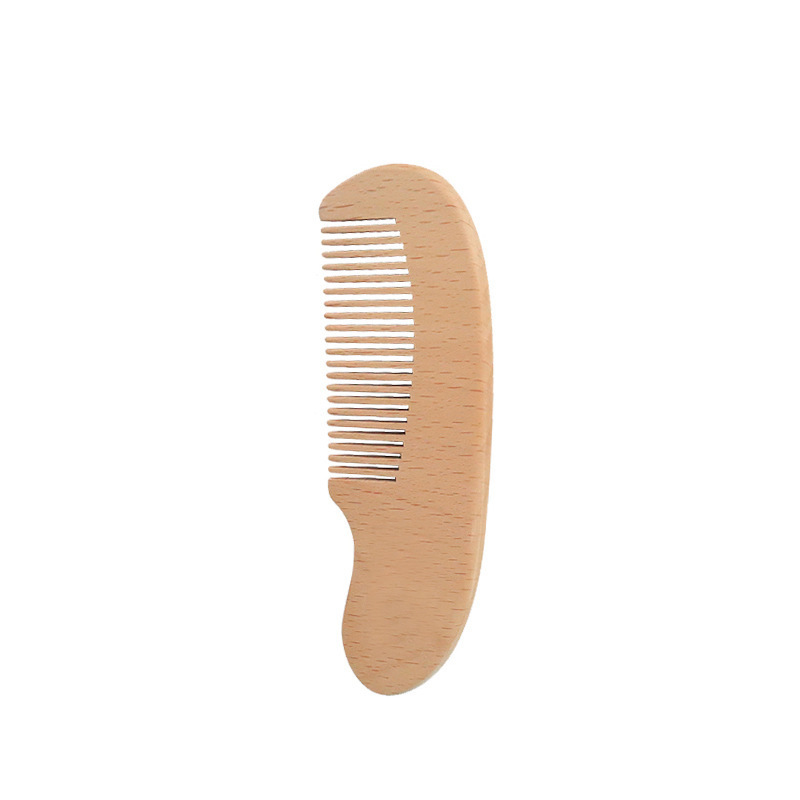 Wholesale Custom Logo Small Wool Brush Eco-friendly Baby Wooden Hair Brush and Comb Set Handmade Baby Wood Cushion Hairbrush