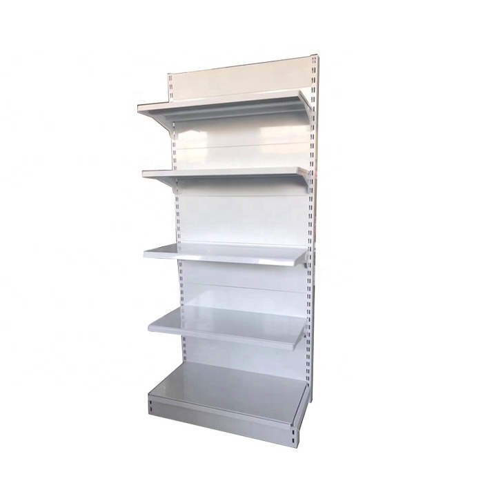 Double-sided Feature and Heavy Duty Style retail supermarket gondola shelving