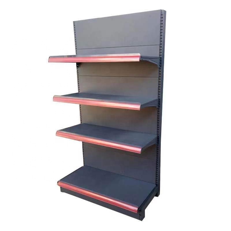 Double-sided Feature and Heavy Duty Style retail supermarket gondola shelving