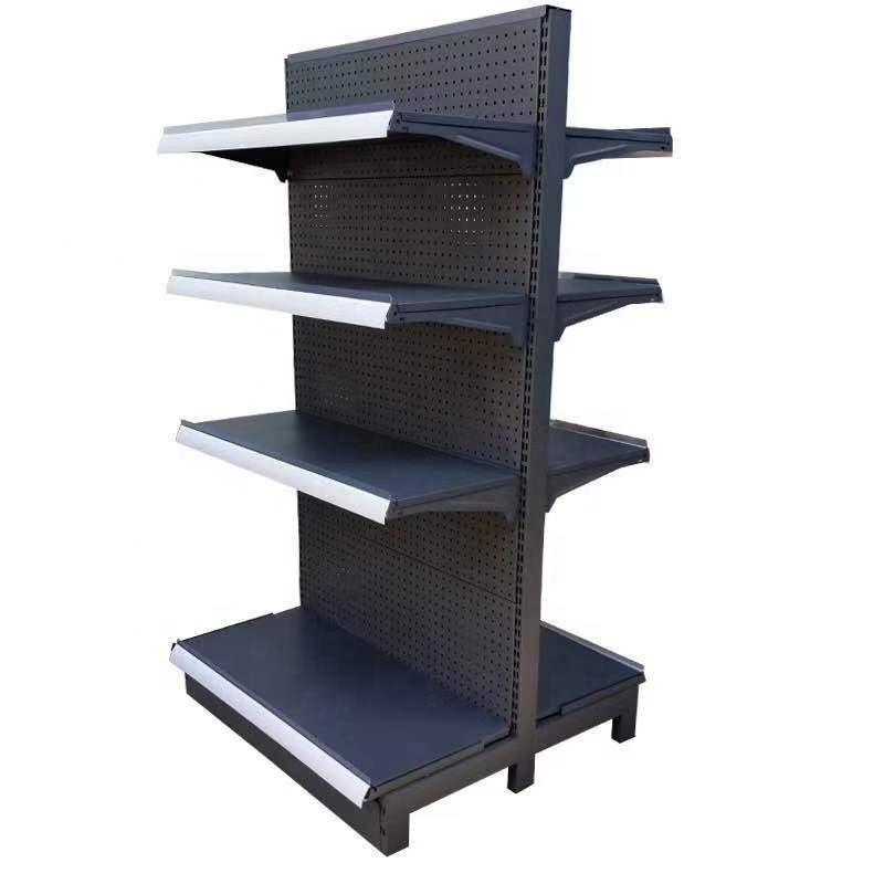 Double-sided Feature and Heavy Duty Style retail supermarket gondola shelving