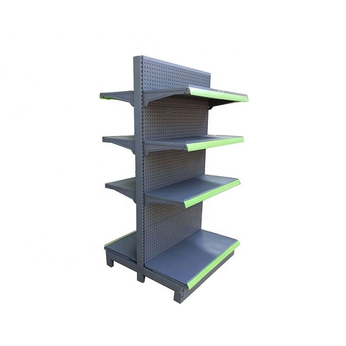 Double-sided Feature and Heavy Duty Style retail supermarket gondola shelving