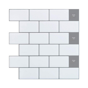 White Peel and Stick Backsplash Tile Subway wall tile Sticker