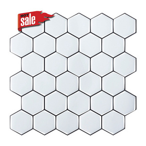 Hexagon waterproof peel and stick wall tile for kitchen bathroom backsplash