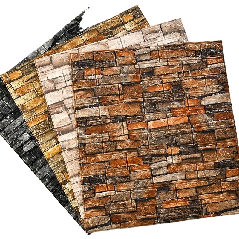 self Adhesive 3D Wall Panels Peel and Stick brick foam wall sticker