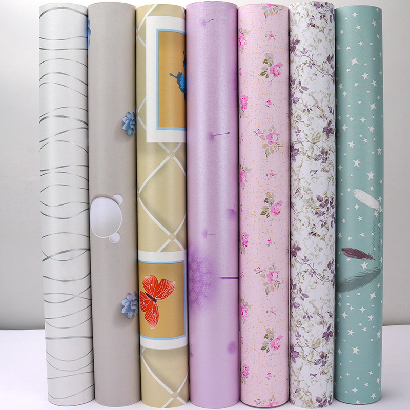 PVC wall paper modern home wall paper floral patterns for clothing store decor self adhesive wall paper roll