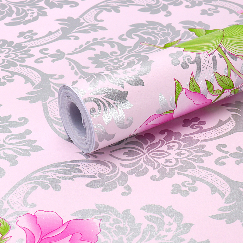 Wholesale European Rose Flower Luxury Wallpaper Home Decoration Peel and Stick Wallpaper