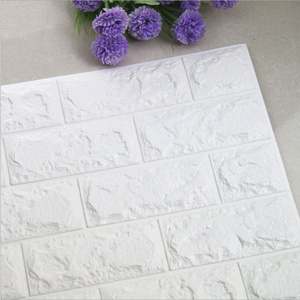 White Brick 3D Wall Panels PE Foam Wall Stickers Self Adhesive 3D Textured Wall panel for Kitchen Living Room Bedroom