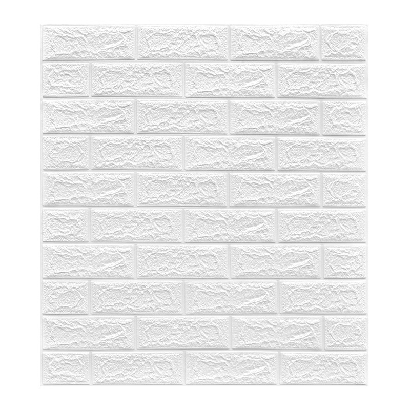 White Brick 3D Wall Panels PE Foam Wall Stickers Self Adhesive 3D Textured Wall panel for Kitchen Living Room Bedroom