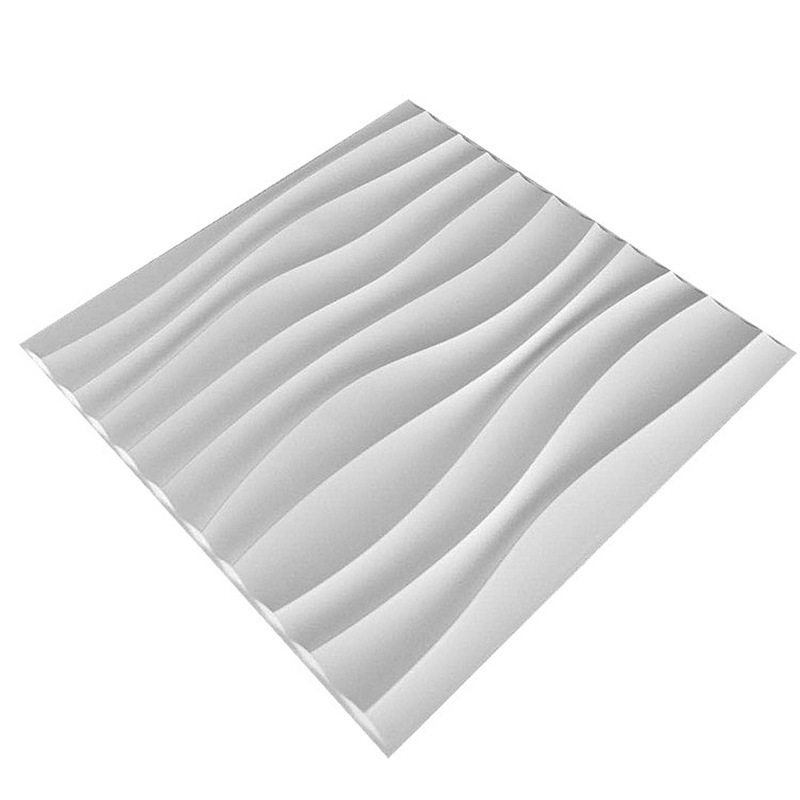 Running Factory PVC Wave Board Textured 3D Wall Panels for wall decoration ,White, 19.7