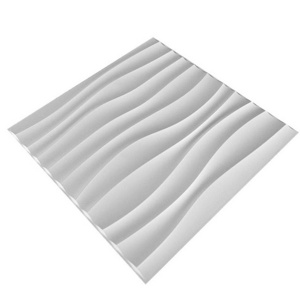 Running Factory PVC Wave Board Textured 3D Wall Panels for wall decoration ,White, 19.7" x 19.7"