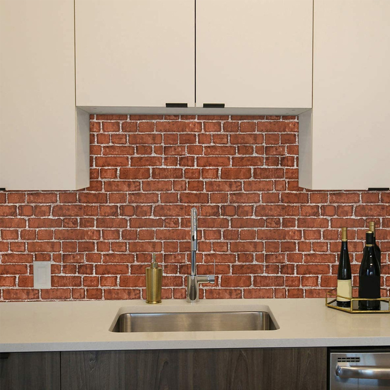 custom Self-Adhesive Peel and Stick Wallpaper brick 3D Wall Panels for DIY Any Home Decoration