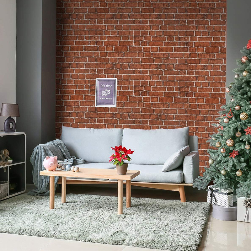 custom Self-Adhesive Peel and Stick Wallpaper brick 3D Wall Panels for DIY Any Home Decoration