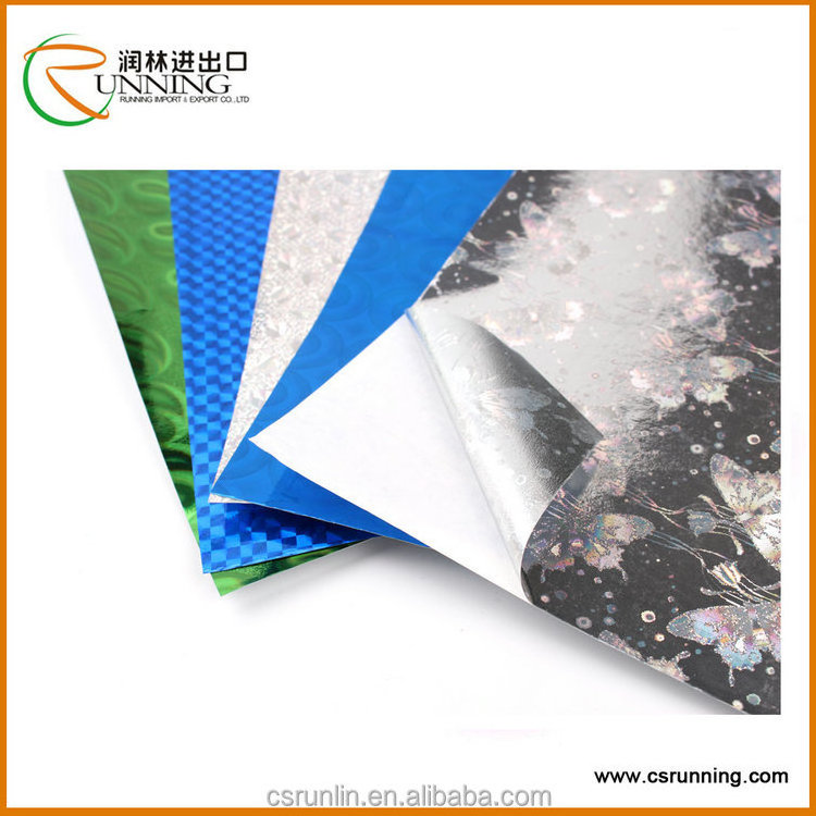 shinny self adhesive laser foil / film,holographic film paper