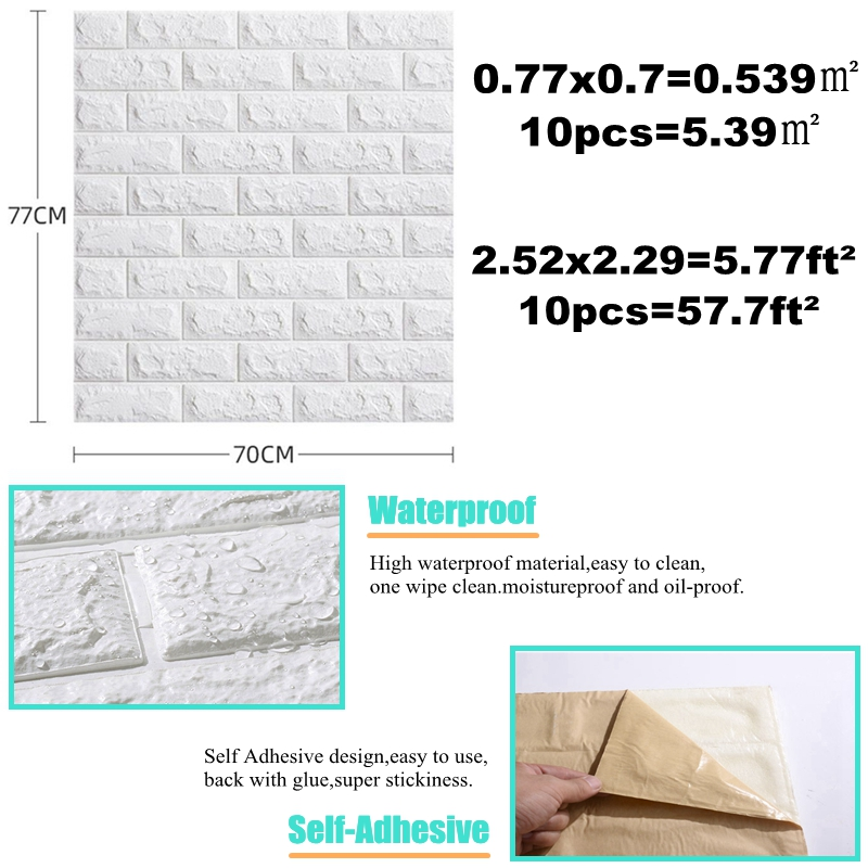 3d pe peel and stick vinyl sticker brick wall paper foam wallpaper for living room