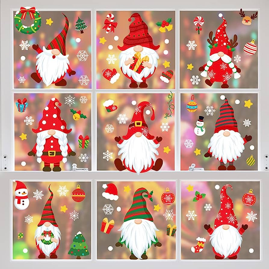 Christmas window clings stickers decorative wall stickers window glass film vinyl for home