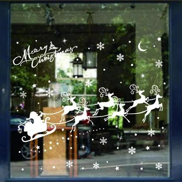 Christmas window clings stickers decorative wall stickers window glass film vinyl for home