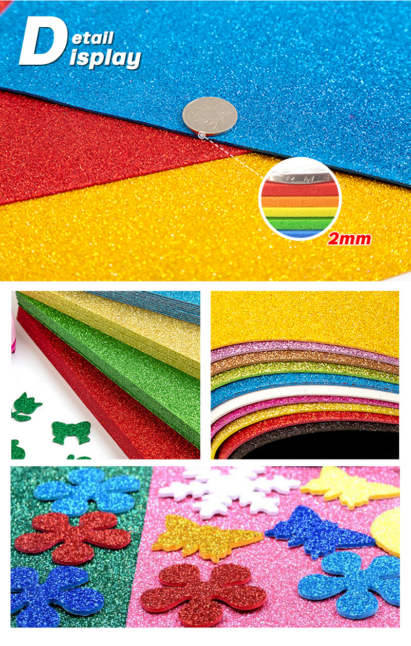 manufacturer goma eva foam Espuma wholesale sheet roll 2mm 10mm eva with glitter