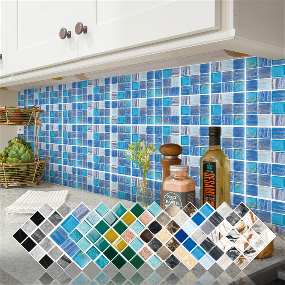 Cheap adhesive non-odor color brick classical design mosaic peel and stick wall tiles 3d wall sticker wallpaper for kitchen