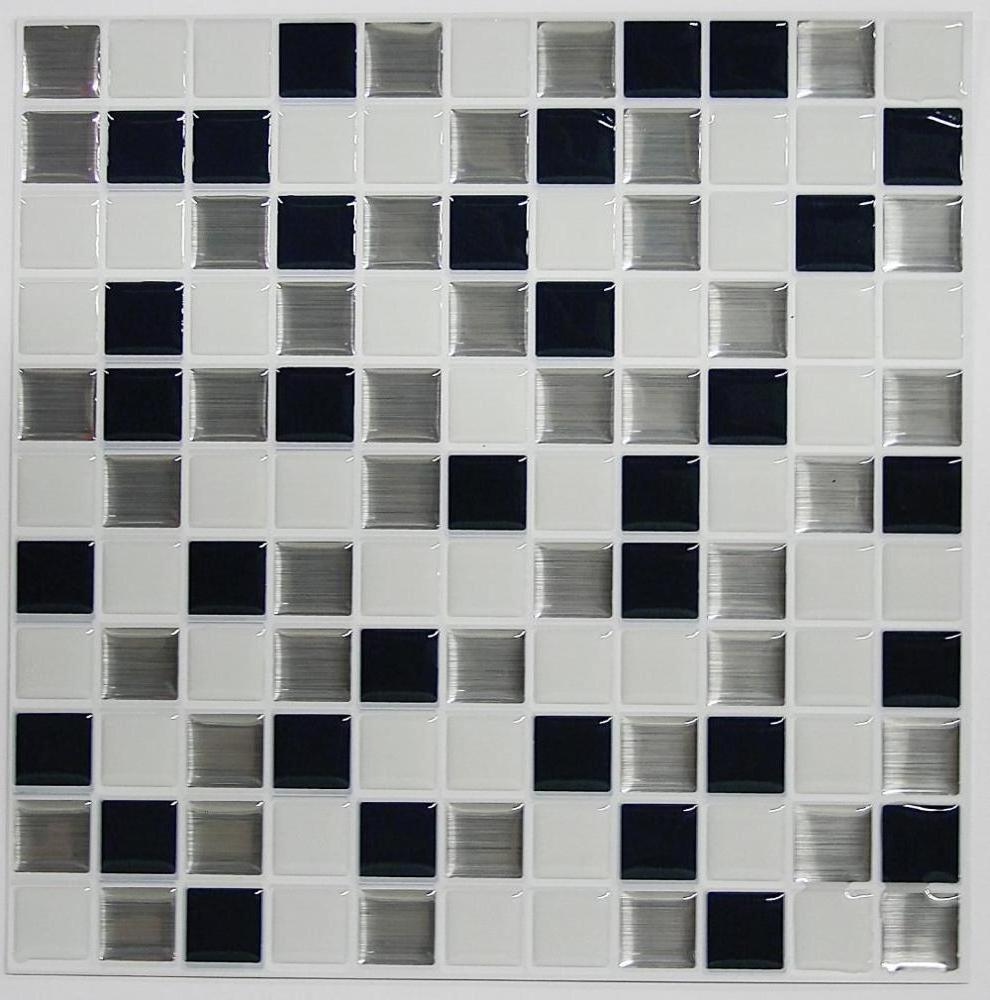 Mosaics Decorative Self-Adhesive 3D Waterproof Peel and Stick Vinyl Tile Decals Wall Tiles For Bathroom Kitchen