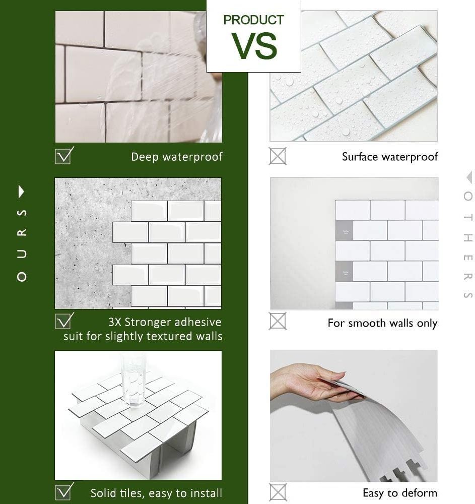 Wholesale Subway Tiles Peel and Stick Backsplash, Marble Look Stick on Tiles Kitchen Backsplash