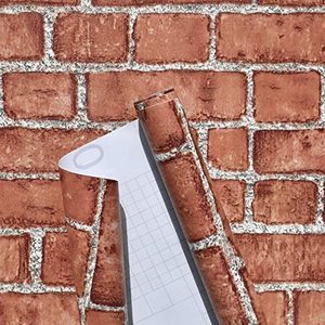 Red Brick wallpaper peel and stick wallpaper Self-Adhesive Brick Design Contact Paper Removable Brick Wallpaper