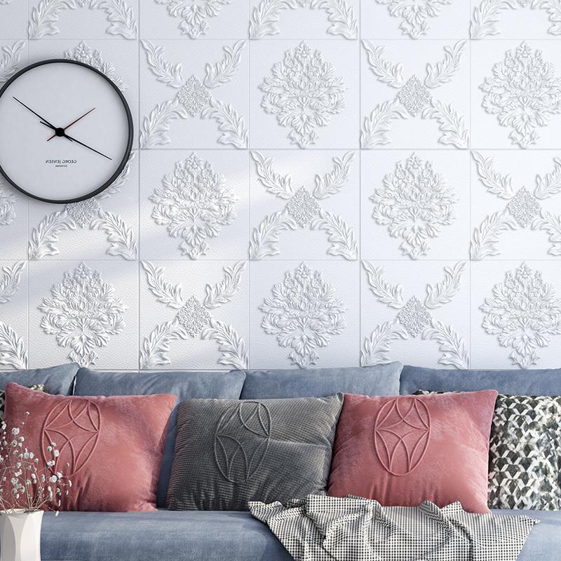 European Elegant 3D Wall Stickers Decorative Self Adhesive Brick Wall Stickers Wallpaper Ceiling Panel TV Wall