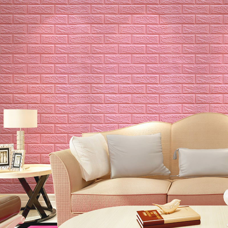 3d pe peel and stick vinyl sticker brick wall paper foam wallpaper for living room