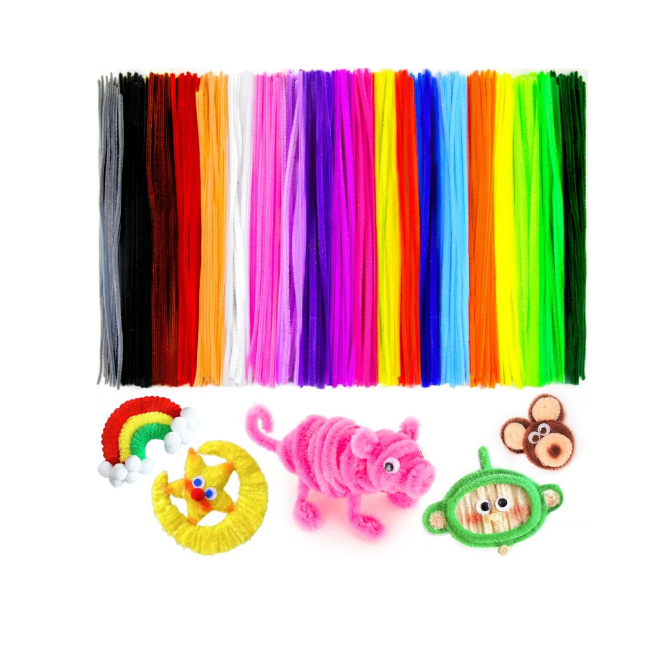 Colorful Chenille Stems Craft Pipe Cleaners Fuzzy Sticks Children's Craft Supplies for Kids DIY Art