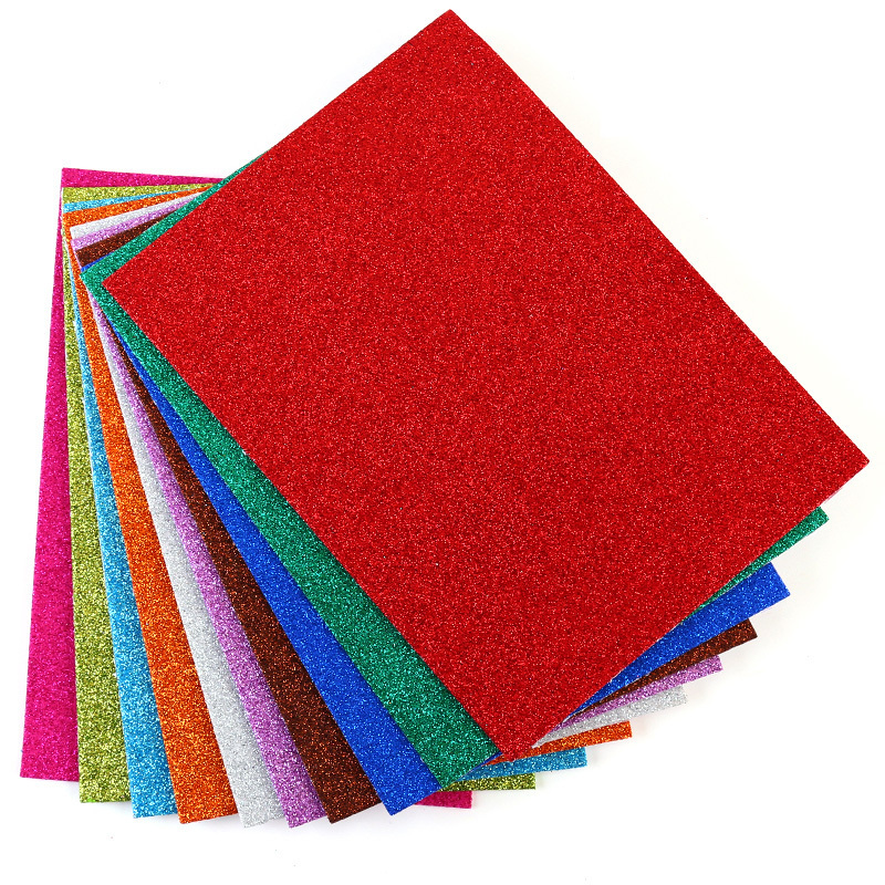 1mm1.3mm thin  sponge foam sheets glitter color adhesive custom printed eva foam sheet for Arts and Crafts