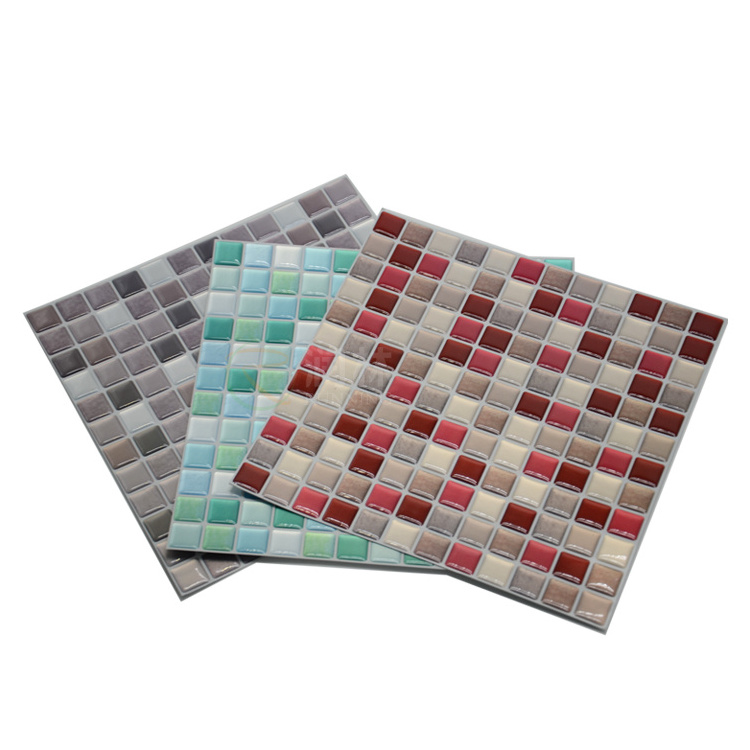 Cheap adhesive non-odor color brick classical design mosaic peel and stick wall tiles 3d wall sticker wallpaper for kitchen