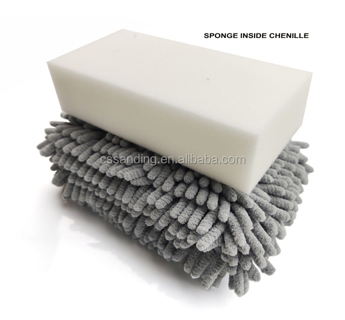 Microfiber Car Detailing Chenille Sponge, Chenille Washing Sponge